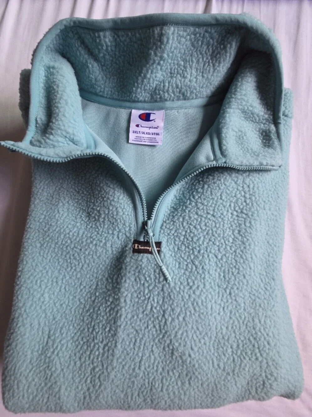 Champion Light Blue Quarter-Zip Micro Fleece Pullover